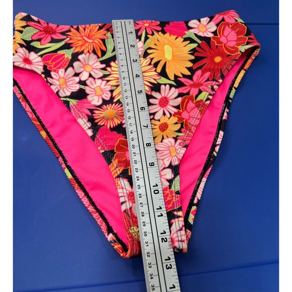 Wild Fable - Women's Ribbed High Waist High Leg Cheeky Bikini Bottom-Small(4-6) - Picture 7 of 13